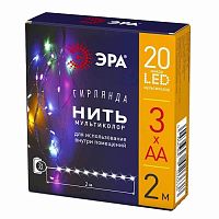 Гирлянда светодиодная "Шнур" Эра 20LED 2м RGB IP20 3АА картинка 